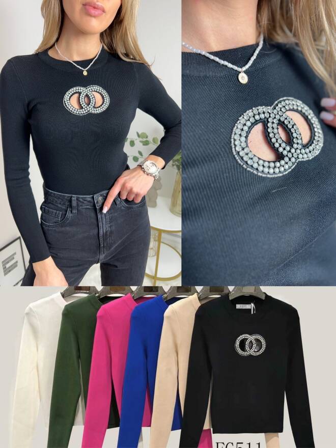 Sweter damskie 7158 Mix KOLOR  Standard (Towar Polskie)