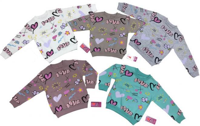 Bluza dziewczęca 8624 Mix KOLOR  110-128 (Towar Tureckie)