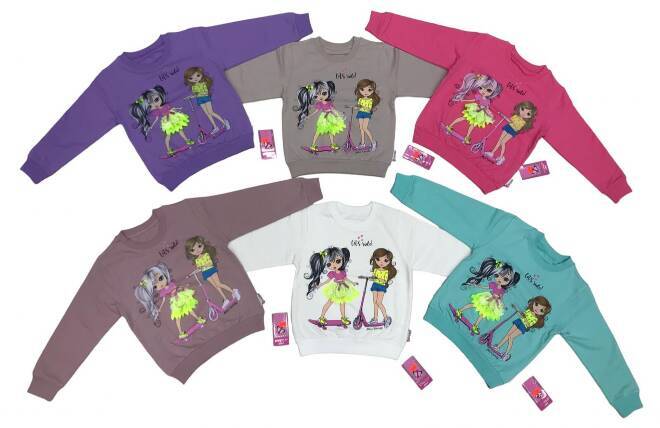 Bluza dziewczęca 8625 Mix KOLOR  110-128 (Towar Tureckie)