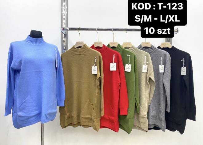 Sweter damskie T-123 Mix KOLOR  S/M-L/XL
