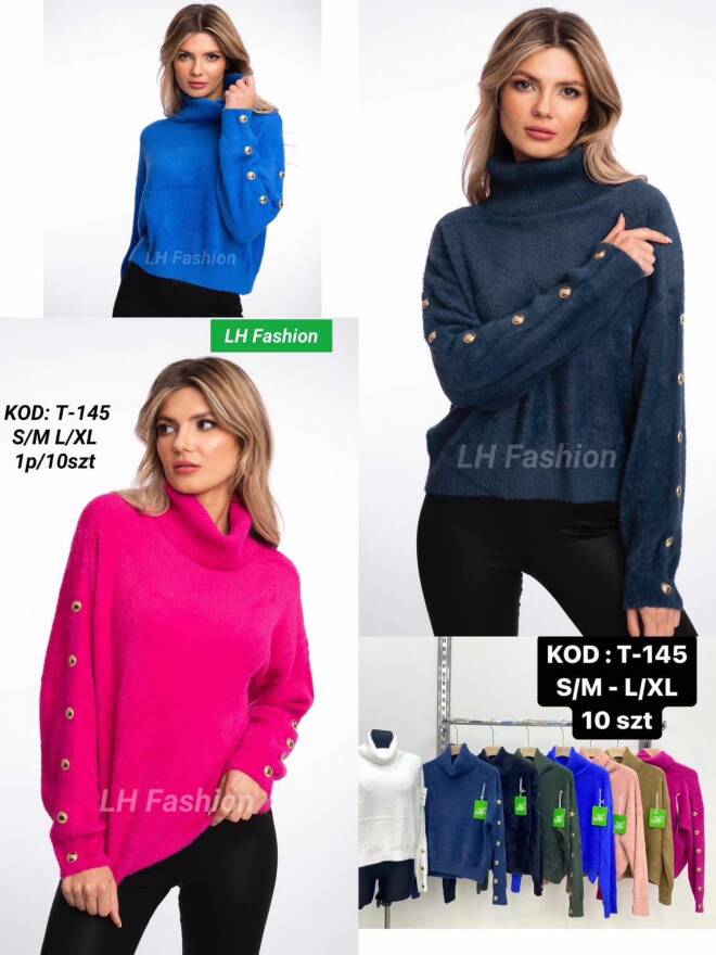 Sweter damskie T-145 Mix KOLOR  S/M-L/XL 1