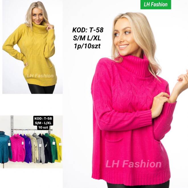 Sweter damskie T-58 Mix KOLOR  S/M-L/XL 1