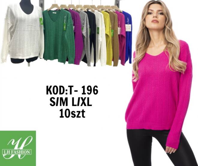 Sweter damskie T-196 Mix KOLOR  S/M-L/XL