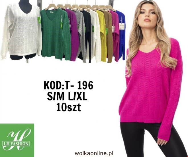 Sweter damskie T-196 Mix KOLOR  S/M-L/XL