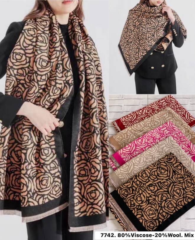 Szaliki damskie 7742 Mix KOLOR  Standard