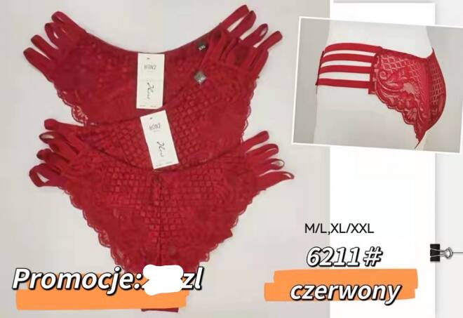 Stringi damskie 6211 1 kolor  M-2XL