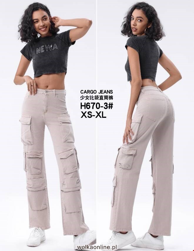 Spodnie damskie H670-3 1 kolor  XS-XL