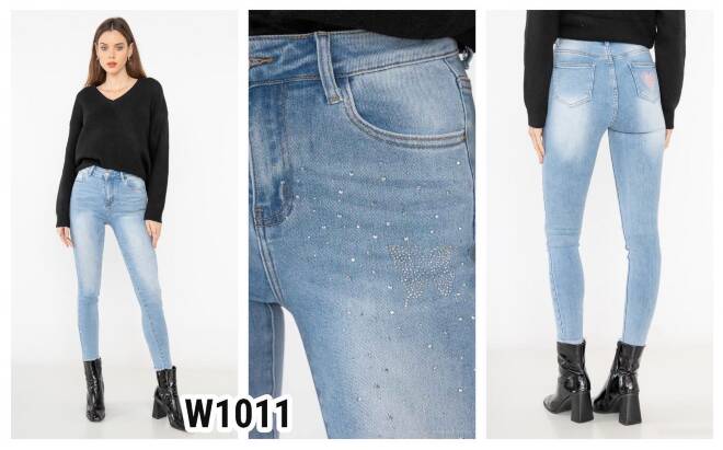 Jeansy damskie W1011 1 kolor  XS-XL