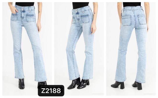 Jeansy damskie Z2188 1 kolor  XS-XL