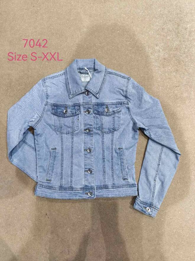 Kurtka jeansowa damskie 7042 1 kolor  S-2XL