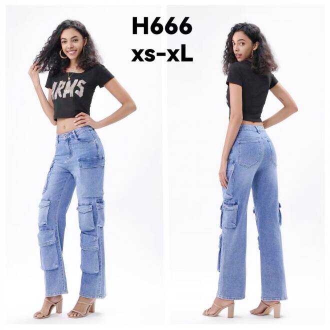 Jeansy damskie H666 1 kolor  XS-XL 1