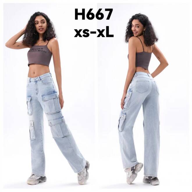 Jeansy damskie H667 1 kolor  XS-XL 1