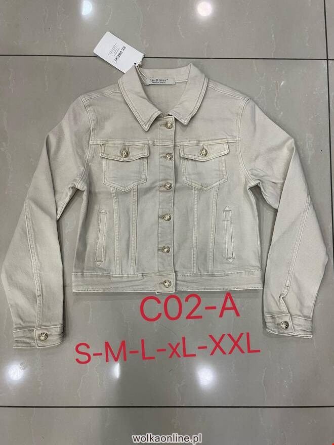 Kurtka jeansowa damskie C02-A 1 kolor  S-2XL