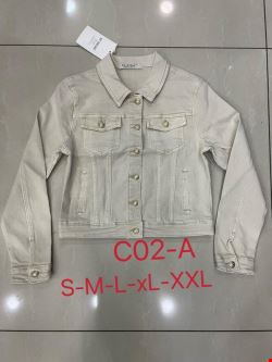 Kurtka jeansowa damskie C02-A 1 kolor  S-2XL