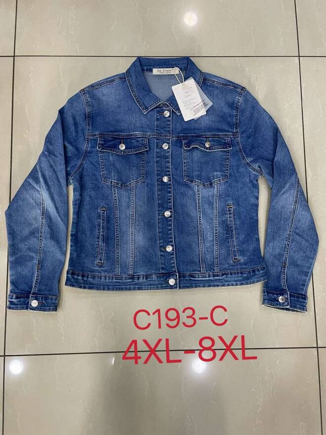 Kurtka jeansowa damskie C193-A 1 kolor  4XL-8XL
