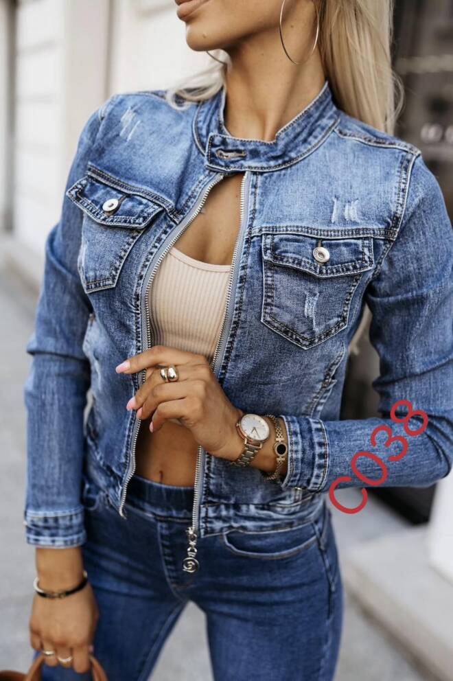 Kurtka jeansowa damskie C038 1 kolor  M-3XL
