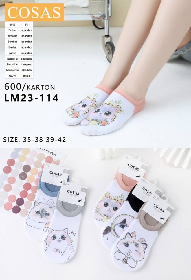 Stopki damskie LM23-114 Mix KOLOR  35-42