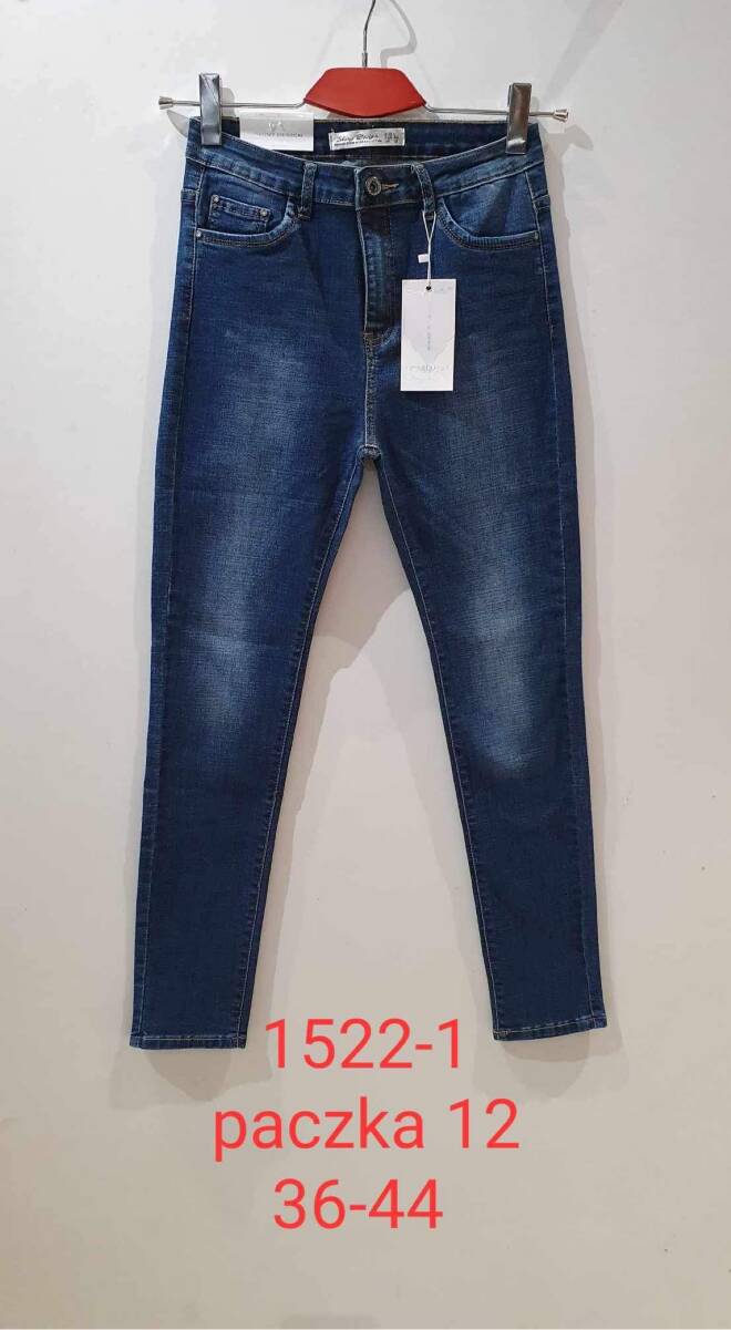 Jeansy damskie 1522-1 1 kolor  36-44 1