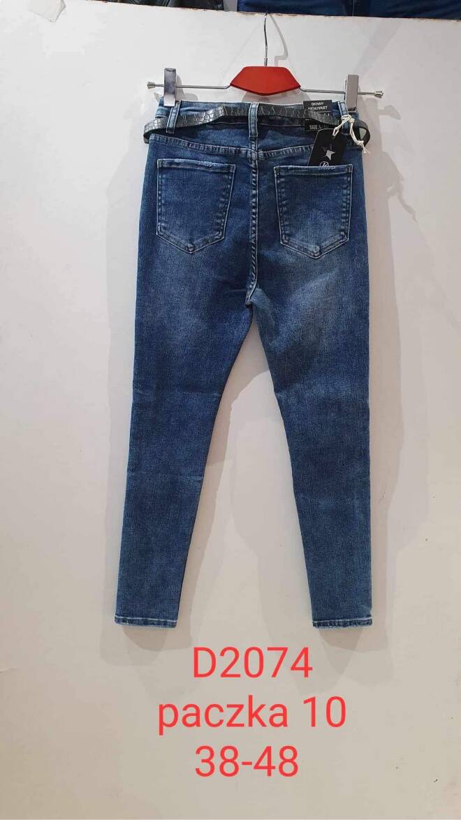 Jeansy damskie D2074 1 kolor  38-48