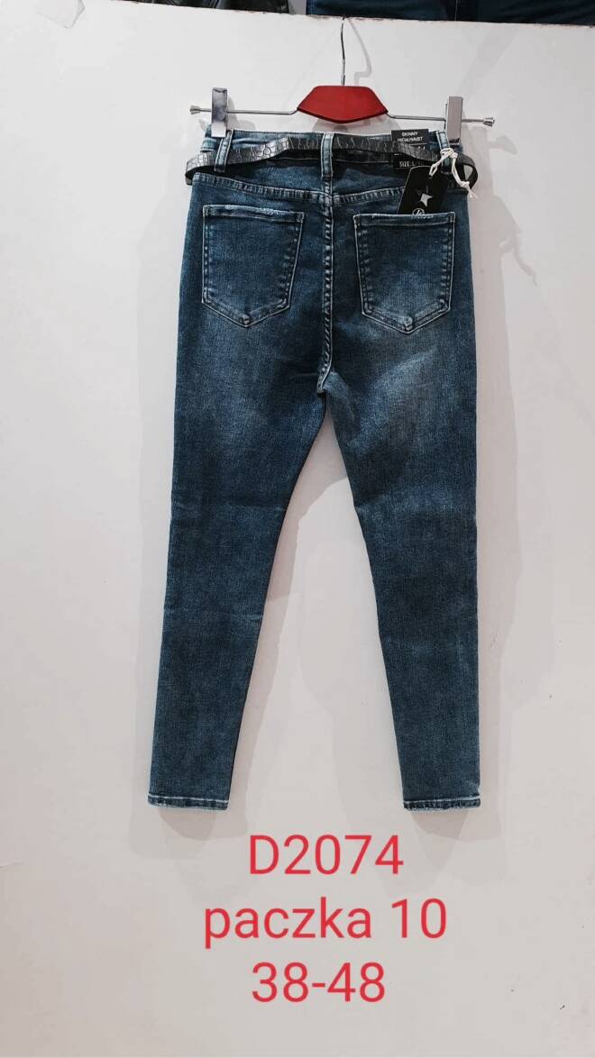 Jeansy damskie D2074 1 kolor  38-48 1