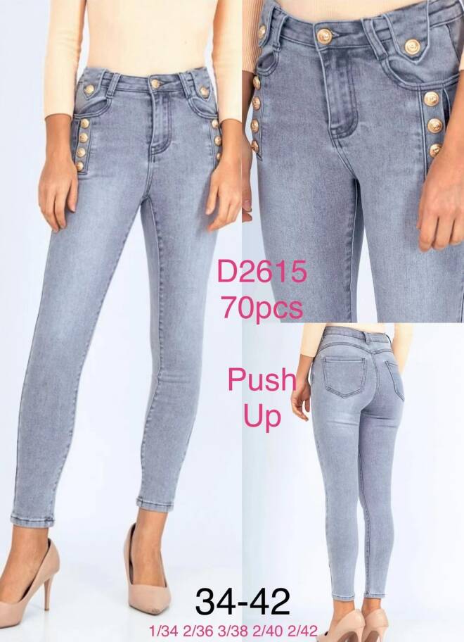 Jeansy damskie D2615 1 kolor  34-42