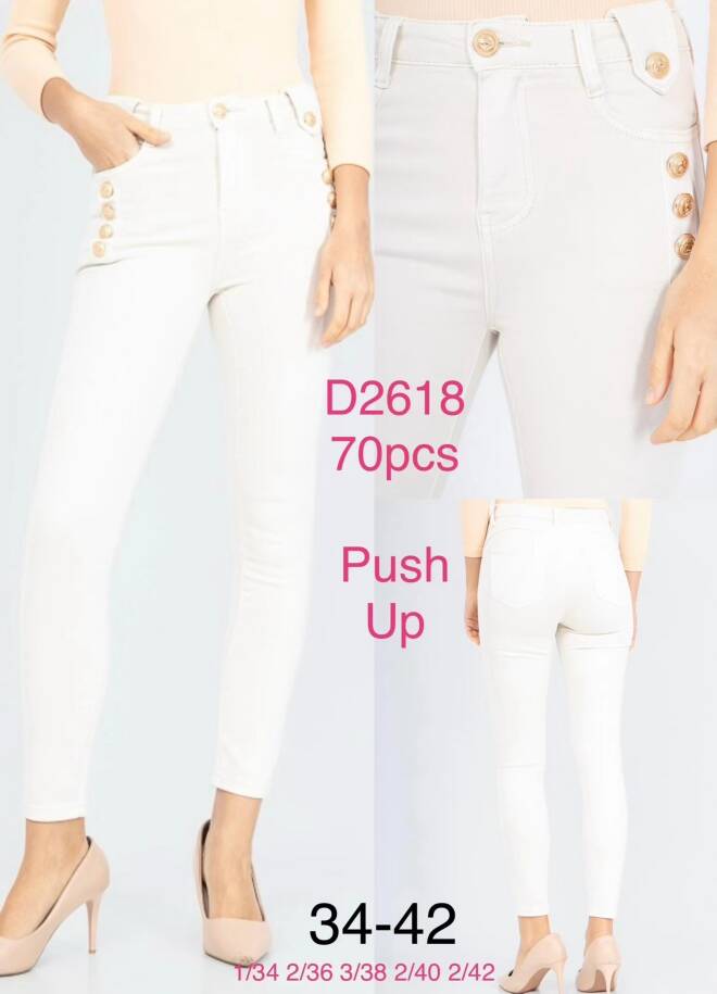 Jeansy damskie D2618 1 kolor  34-42 1