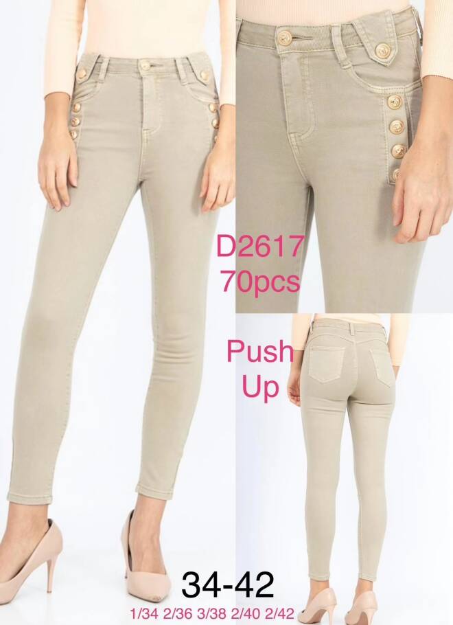Jeansy damskie D2617 1 kolor  34-42