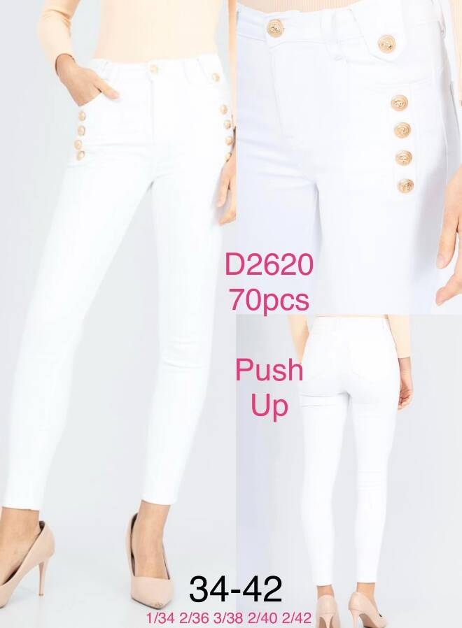 Jeansy damskie D2620 1 kolor  34-42