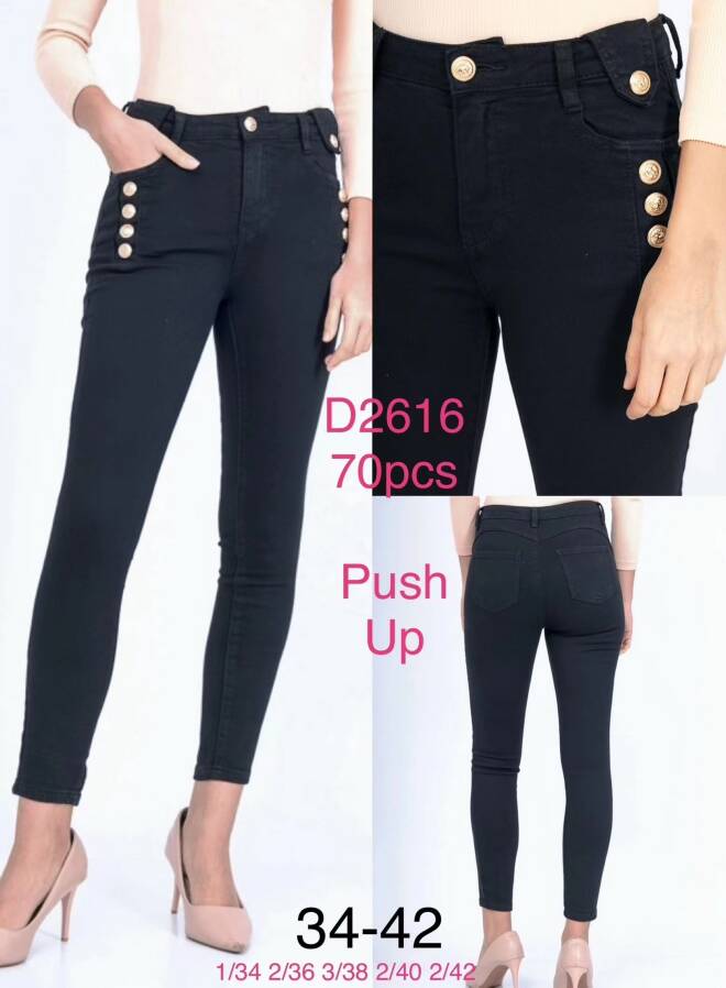 Jeansy damskie D2616 1 kolor  34-42 1