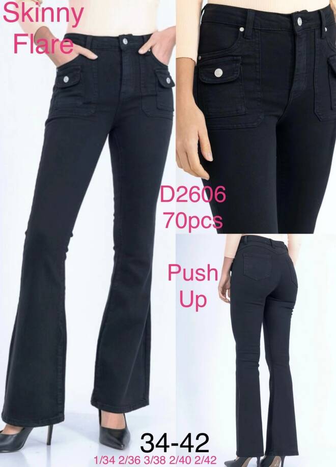 Jeansy damskie D2606 1 kolor  34-42 1