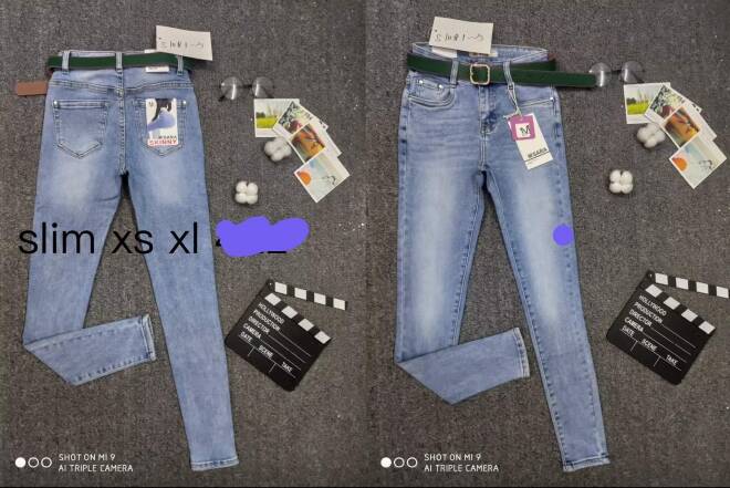 Jeansy damskie 2831 1 kolor  XS-XL