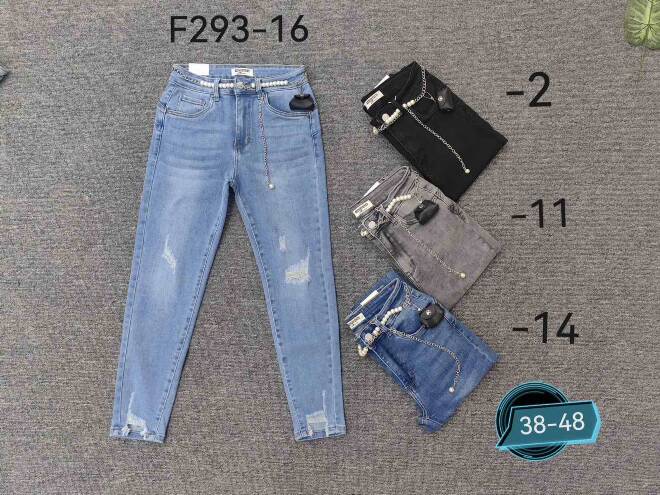 Jeansy damskie F293-16 1 kolor  38-48