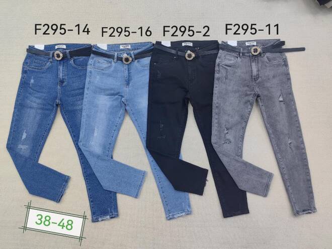 Jeansy damskie F295-14 1 kolor  38-48 1