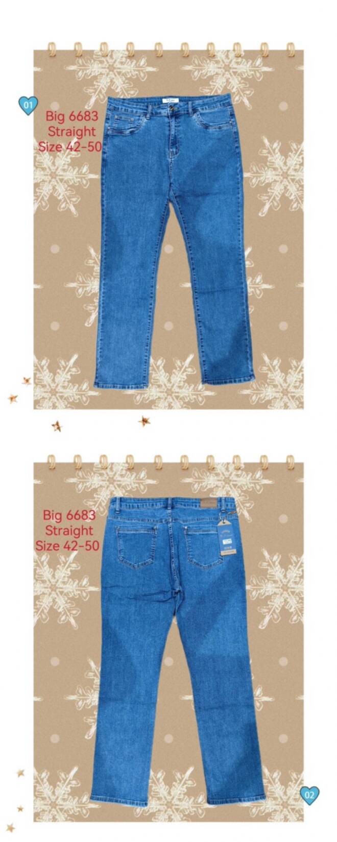 Jeansy damskie 6683 1 kolor  42-50