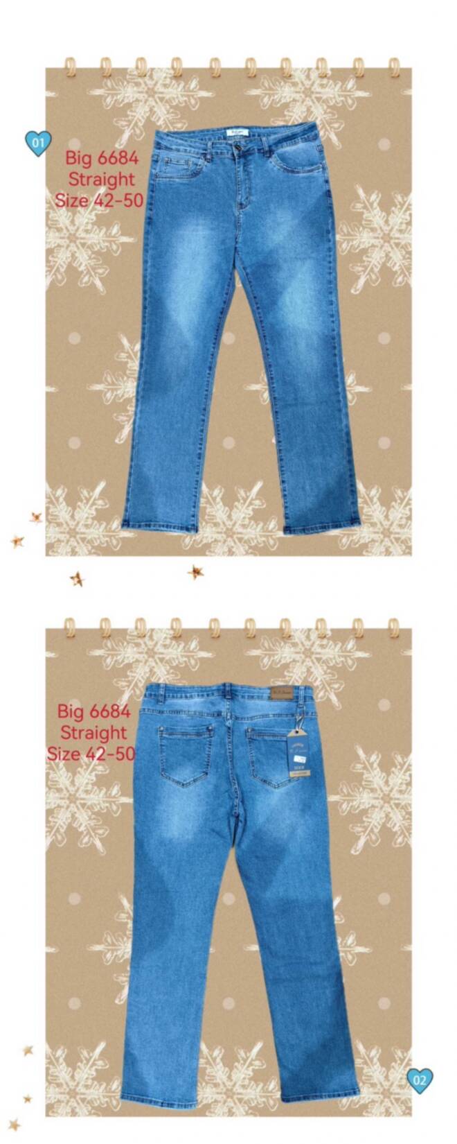 Jeansy damskie 6684 1 kolor  42-50