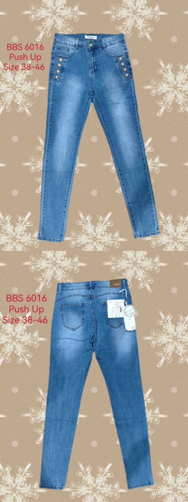 Jeansy damskie 6016 1 kolor  38-46