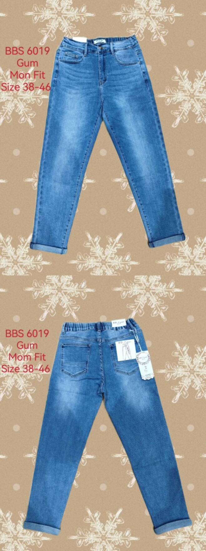 Jeansy damskie 6019 1 kolor  38-46 1