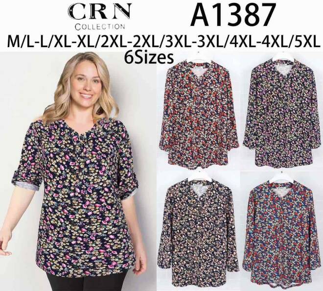 Koszula damskie A1387 Mix KOLOR  M-5XL