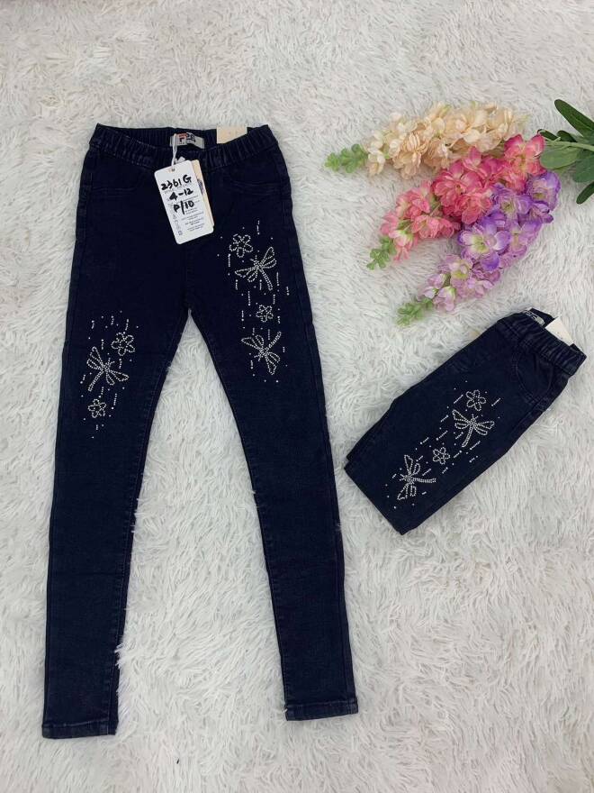 Jeansy dziewczęce 3401 1 kolor  4-12