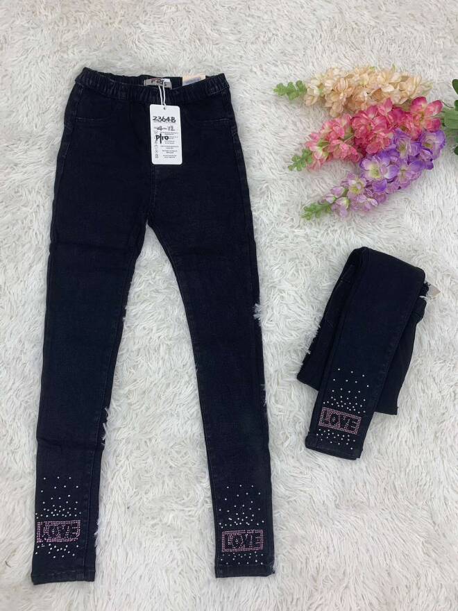 Jeansy dziewczęce 3402 1 kolor  4-12 1