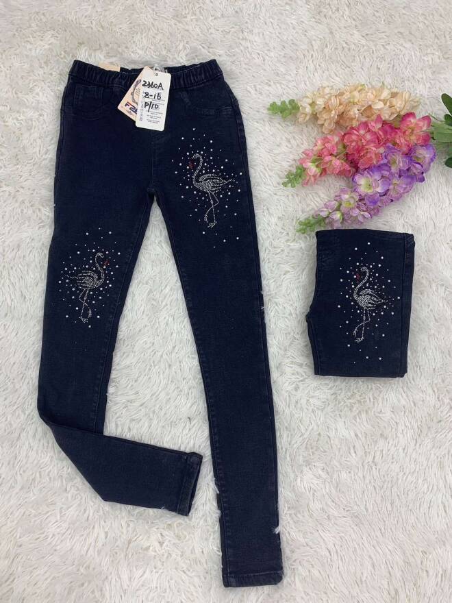Jeansy dziewczęce 3406 1 kolor  8-16 1