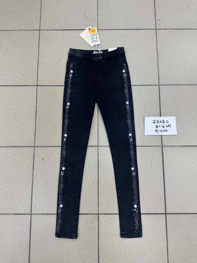 Jeansy dziewczęce 3417 1 kolor  8-16 1