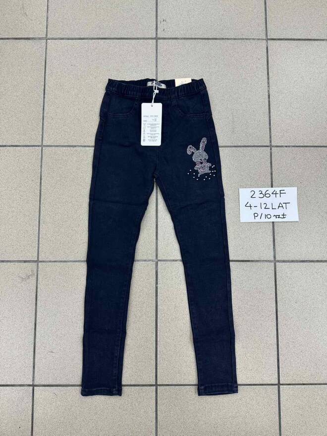 Jeansy dziewczęce 3418 1 kolor  4-12 1