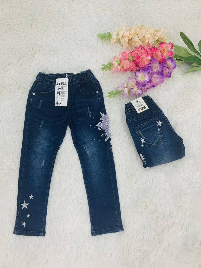 Jeansy dziewczęce 3420 1 kolor  1-5