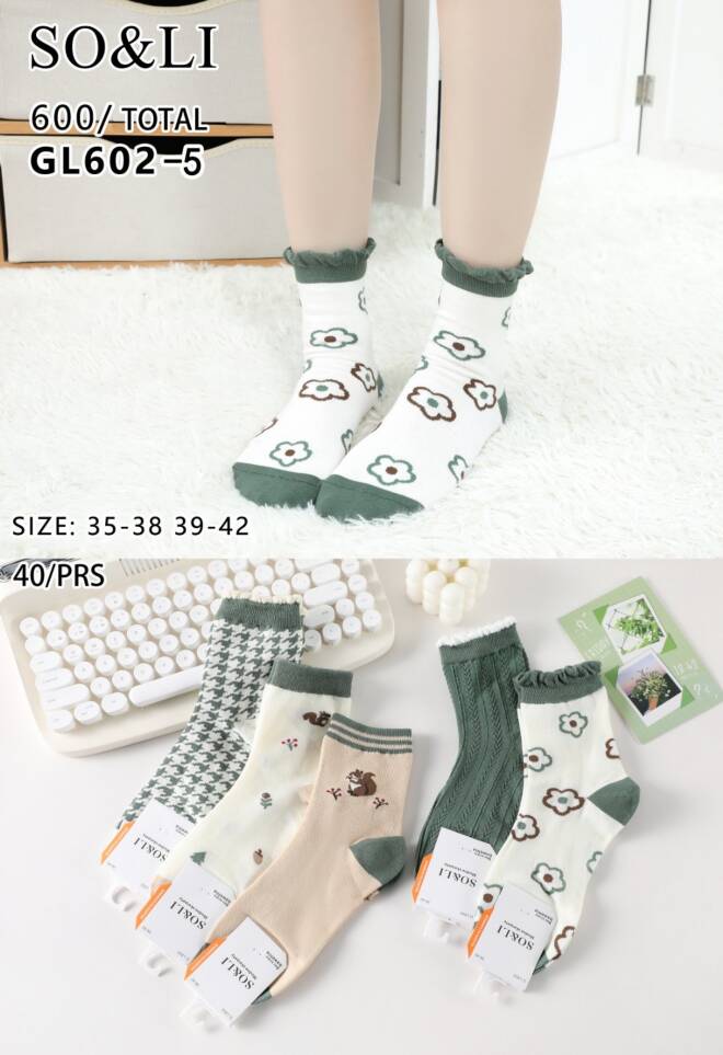 Skarpetki damskie GL602-5 Mix KOLOR  35-42 1