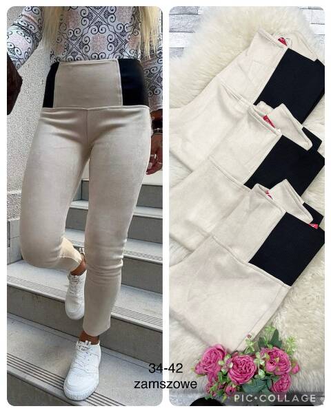 Spodnie z eko-skóry damskie 0757 1 kolor 34-42 1