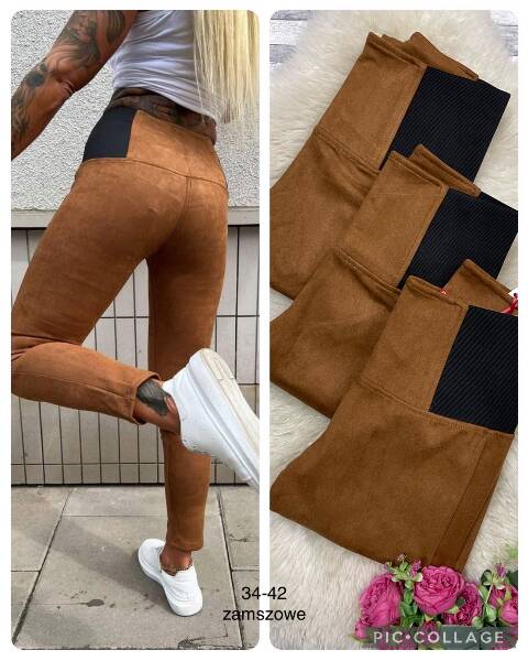 Spodnie z eko-skóry damskie 0758 1 kolor 34-42 1