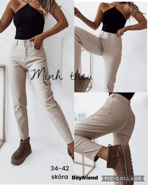 Spodnie z eko-skóry damskie 0772 1 kolor 34-42 1