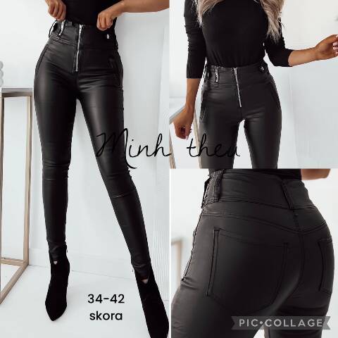 Spodnie z eko-skóry damskie 0774 1 kolor S-XL