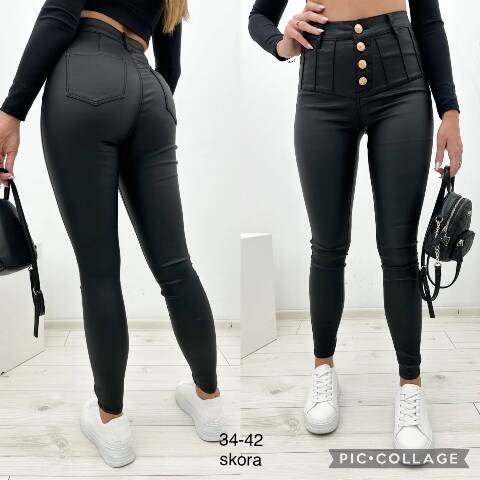 Spodnie z eko-skóry damskie 0775 1 kolor S-XL 1